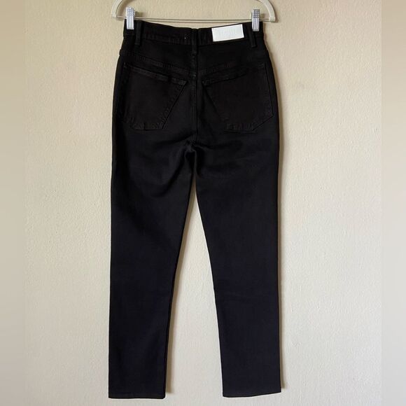 Re/Done 70's Orginals Black Straight Jeans High Rise Size 25 - Picture 13 of 16